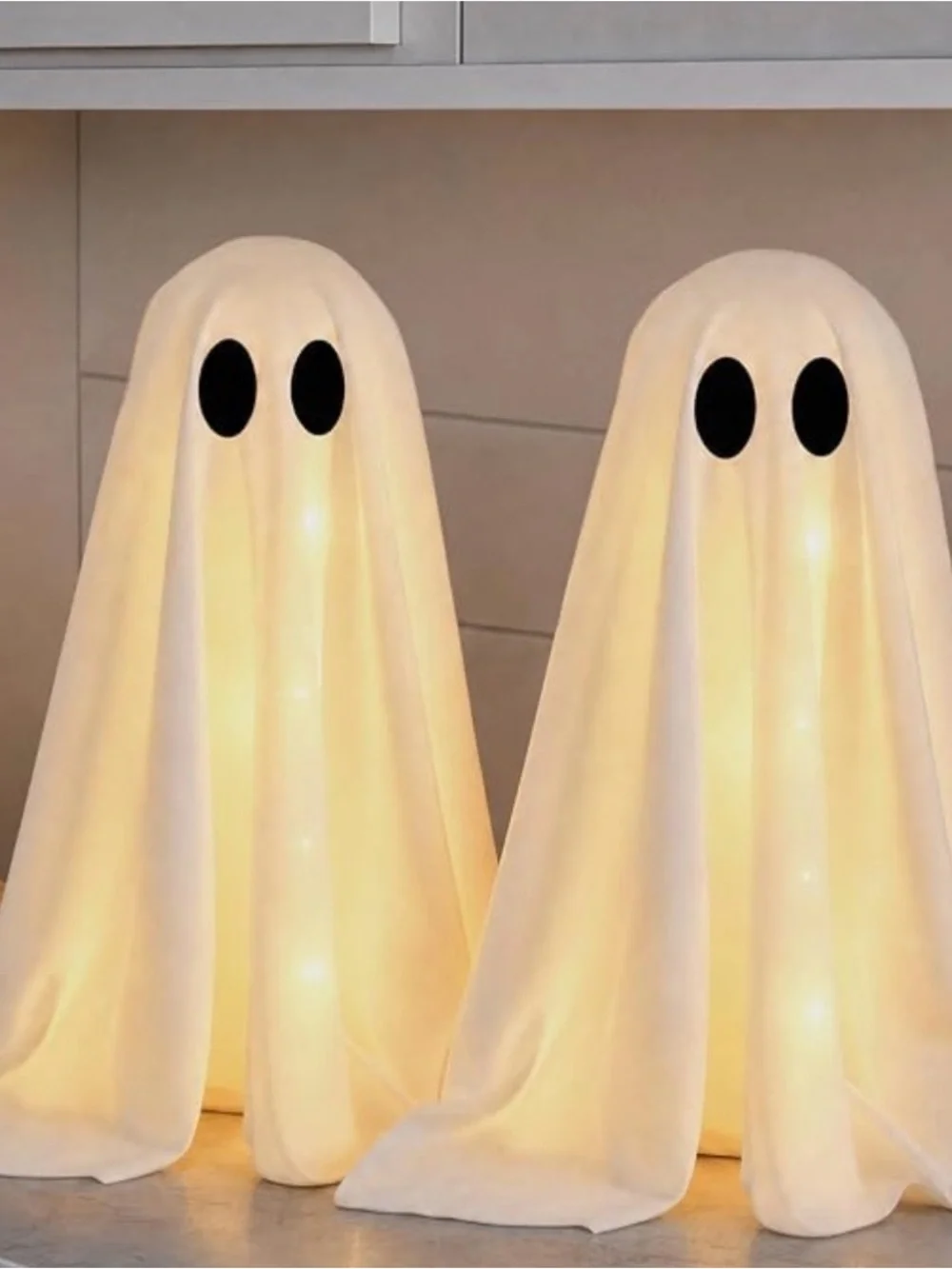 New Halloween Decorations - 2 Packs Spooky Light Up Ghosts with Lights